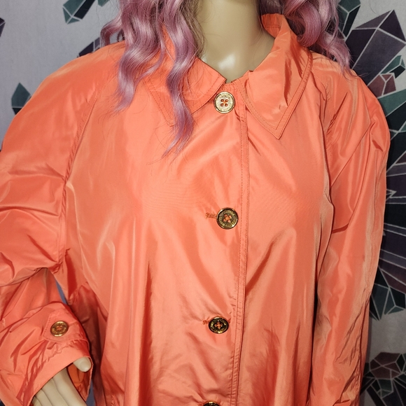 RALPH LAUREN Orange Logo Button Single Breasted Lightweight Trench Coat 3-XL - Picture 3 of 16